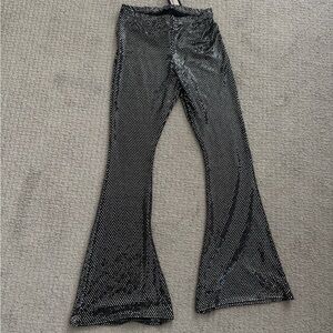 Nasty Gal Silver Sequin Flare Pants